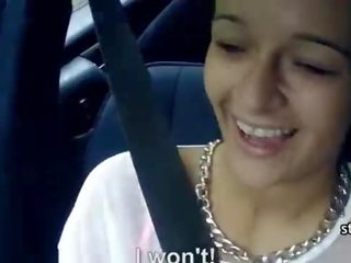 Teen slut having sex film in the car