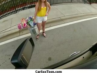 Amateur teen lover hitch hiking for a ride and gets the ultimate car fucking 17